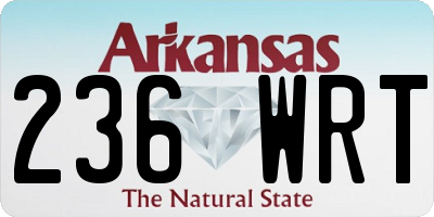 AR license plate 236WRT