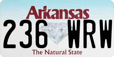 AR license plate 236WRW
