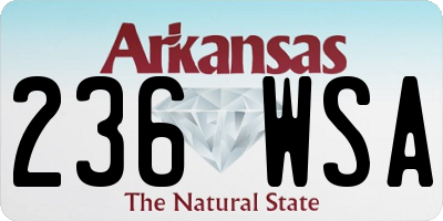 AR license plate 236WSA