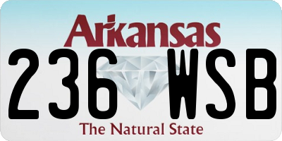 AR license plate 236WSB