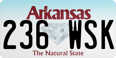 AR license plate 236WSK