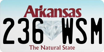 AR license plate 236WSM