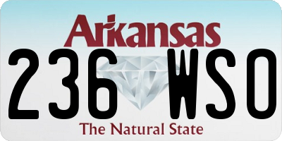AR license plate 236WSO