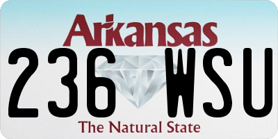 AR license plate 236WSU