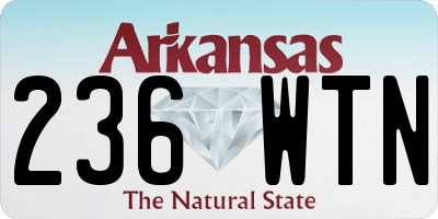 AR license plate 236WTN