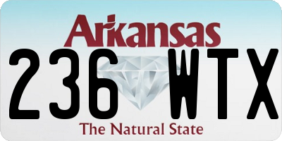 AR license plate 236WTX