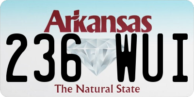 AR license plate 236WUI