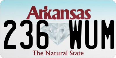 AR license plate 236WUM
