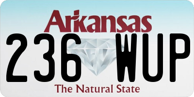 AR license plate 236WUP