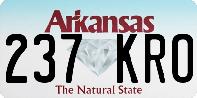 AR license plate 237KRO