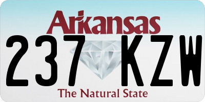 AR license plate 237KZW
