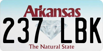 AR license plate 237LBK