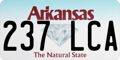 AR license plate 237LCA