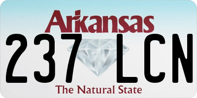 AR license plate 237LCN