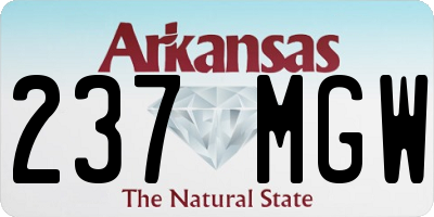 AR license plate 237MGW