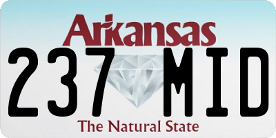 AR license plate 237MID