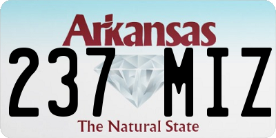 AR license plate 237MIZ