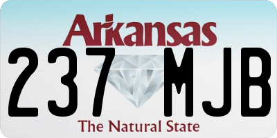 AR license plate 237MJB