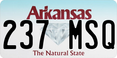 AR license plate 237MSQ