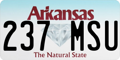 AR license plate 237MSU