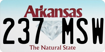 AR license plate 237MSW
