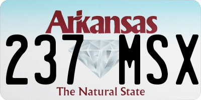 AR license plate 237MSX