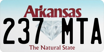 AR license plate 237MTA
