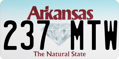 AR license plate 237MTW