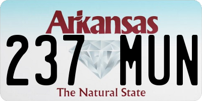 AR license plate 237MUN