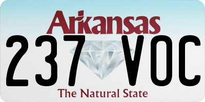 AR license plate 237VOC