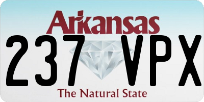 AR license plate 237VPX