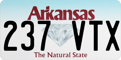 AR license plate 237VTX