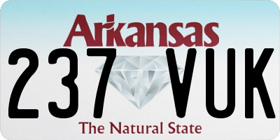 AR license plate 237VUK