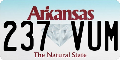 AR license plate 237VUM