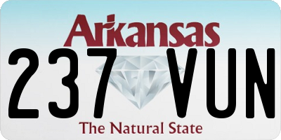 AR license plate 237VUN