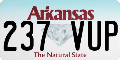 AR license plate 237VUP
