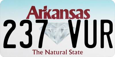 AR license plate 237VUR