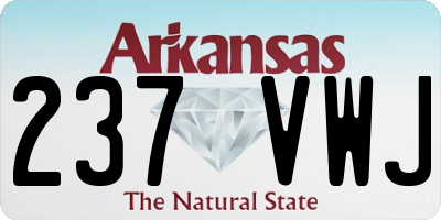 AR license plate 237VWJ