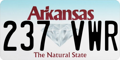 AR license plate 237VWR