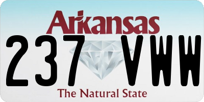 AR license plate 237VWW