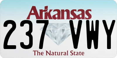 AR license plate 237VWY
