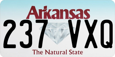 AR license plate 237VXQ