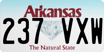AR license plate 237VXW