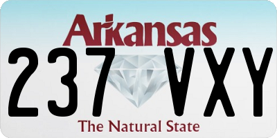 AR license plate 237VXY