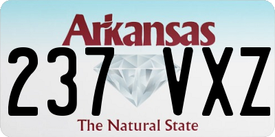 AR license plate 237VXZ