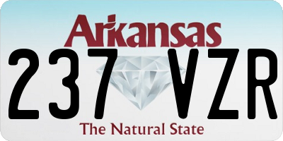 AR license plate 237VZR