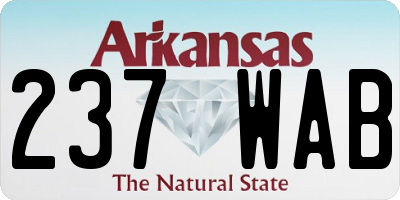 AR license plate 237WAB