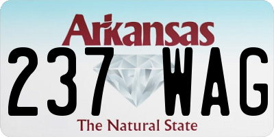 AR license plate 237WAG