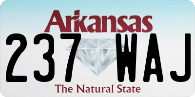 AR license plate 237WAJ