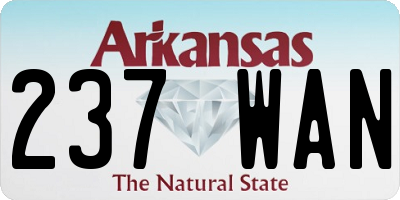 AR license plate 237WAN